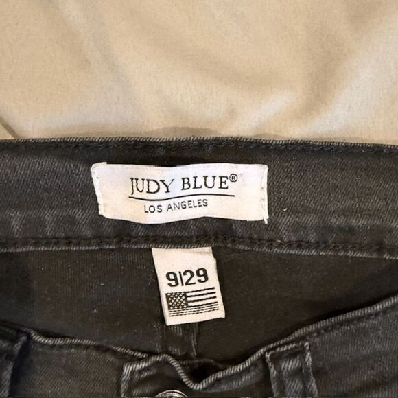 Judy Blue Lani Skinny Distressed Button Fly Jeans Stonewashed Black Size 9/29 - Picture 8 of 15